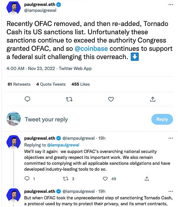加密行业呼吁国会修改美国司法部针对Tornado Cash开发者制定的规则