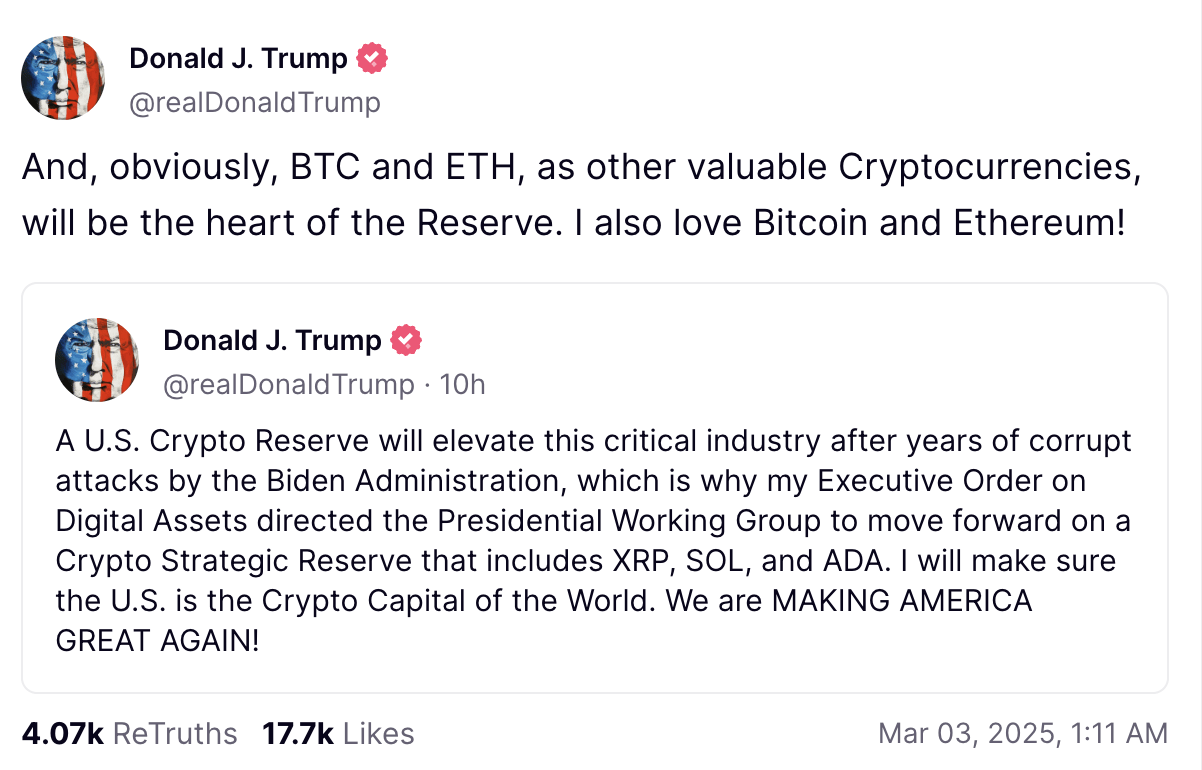 特朗普再次聚焦加密储备战略，币圈反弹与BitMEX联合创始人的观察分析