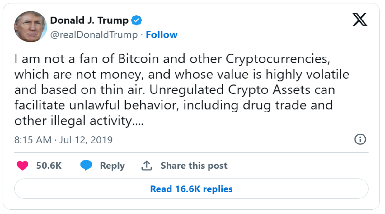特朗普成为首位在加密货币会议发言的美国在职总统，揭示数字货币与全球政治的新趋势